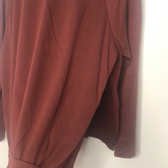 Ivoire Brown long sleeve scoop neck blouse size XL - Picture 4 of 5